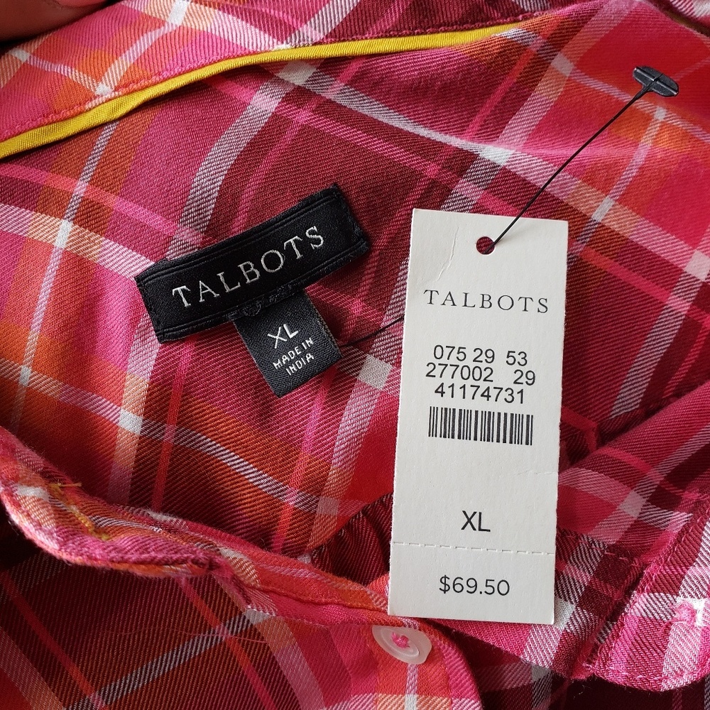 $10 SALE!!! NWT Talbots Plaid Top
